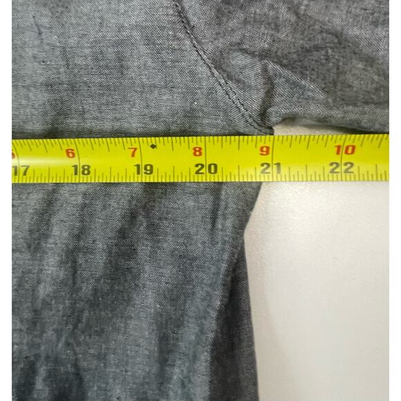 Bobbie Brooks Blouse Shirt Womens Large Short Sleeve Embroidery Gray Floral Vtg - Picture 6 of 8